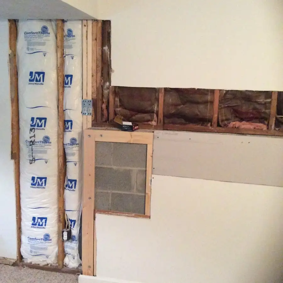 Wall insulation replacement during Contents Cleaning & Restoration in South Windsor